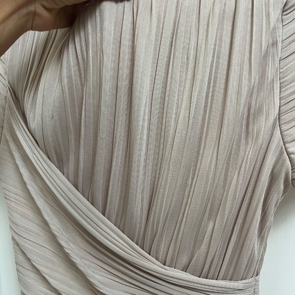 Halston Heritage Taupe Draped Ruched Cocktail Dress Size 6 - Picture 9 of 9